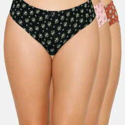 Amante Multicolor Cotton Printed Bikini Panty (Pack of 3) image 1