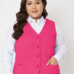 BRINNS Pink Solid Waistcoat-picture-17