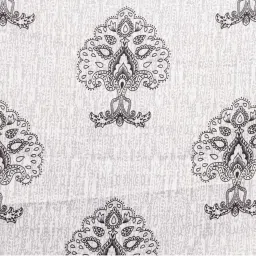 Swayam Sigma Grey & Black 7 ft. Eyelets Door Curtains - Set of 2 image 4