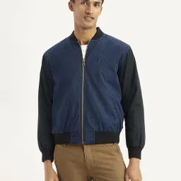 Levi's Navy Cotton Regular Fit Colour Block Bomber Jacket image 1