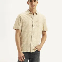 Levi's Beige Linen Regular Fit Printed Shirt image 1