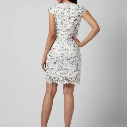 Van Heusen White Lace Work Shift Dress image 2