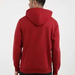Tommy Hilfiger Red Cotton Regular Fit Printed Hooded Sweatshirt image 2