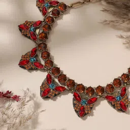Sohi Multicolour Designer Statement Stones Necklace image 1