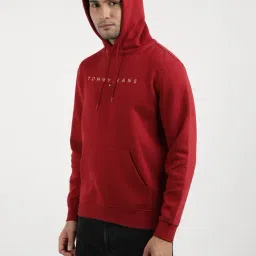 Tommy Hilfiger Red Cotton Regular Fit Printed Hooded Sweatshirt image 5