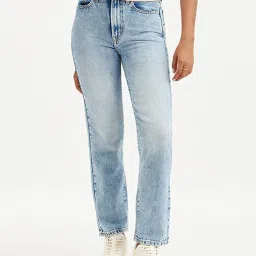Levi's Aero Blue Straight Fit Mid Rise Jeans image 1