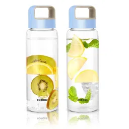 borosil ?Borosil Water Bottle For Hot & Cold Water Set of 2 (Blue, ?750 ml) image 1