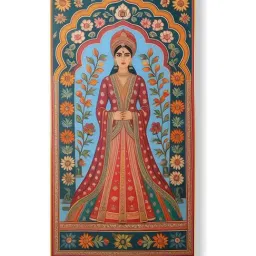Nestroots Elegant Indian Woman Canvas Series Gold Frame Wall Painting - Set of 3 image 2
