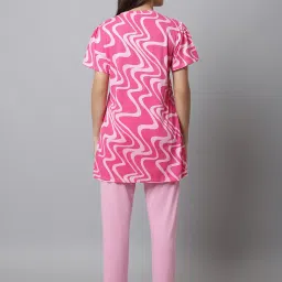 Kanvin Pink Printed Top Pyjamas Set image 2
