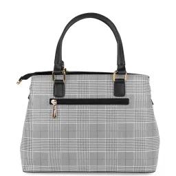Bellissa Black Checks Medium Handbag with Wallet Combo image 2