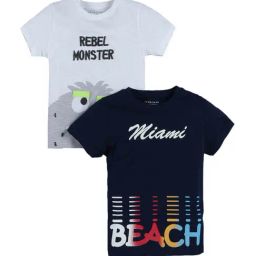Plum Tree Kids Off White & Navy Printed T-Shirt (Pack Of 2)-picture-20