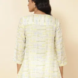 Fabindia Lime Yellow Printed Tunic image 2