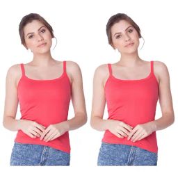 Dollar Missy Red Cotton Camisole (Pack of 2)-picture-29