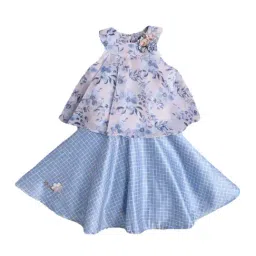The Magic Wand Kids Blue Printed Dress-picture-38