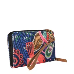 Mona B Oasis Navy Printed Zip Around Wallet for Women image 2