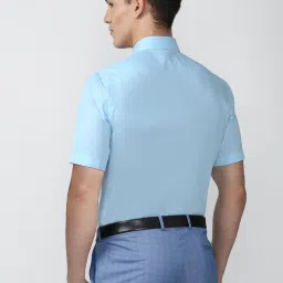 Peter England Blue Cotton Regular Fit Shirt image 2