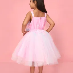 Aarika Kids Pink & Blue Solid Frock image 2