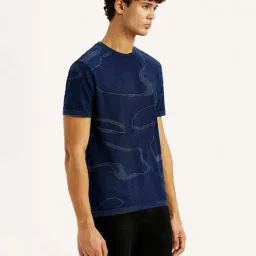 Levi's Men's Abstract Navy Slim Fit Seamless T-Shirt image 3