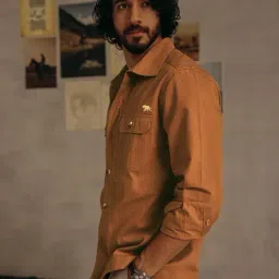 Andamen Escape Rust Regular Fit Solid Overshirt image 3