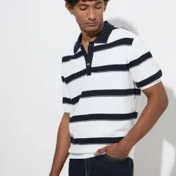 WES Casuals by Westside Navy Relaxed-Fit Cotton-Blend Polo T-Shirt-picture-38