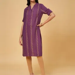 YU by Pantaloons Plum Printed Straight Kurta image 2