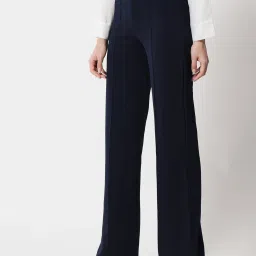 Kotty White & Navy Solid High rise Trousers (Pack Of 2) image 2