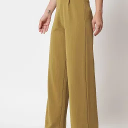 Kotty Khaki & Pink Solid High rise Trousers (Pack Of 2) image 2