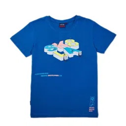 Gini & Jony Kids Blue Printed T-Shirt image 1
