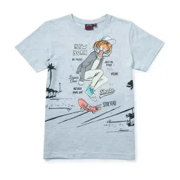 Gini & Jony Boys Grey Printed T-Shirt image 1