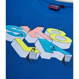 Gini & Jony Kids Blue Printed T-Shirt image 3