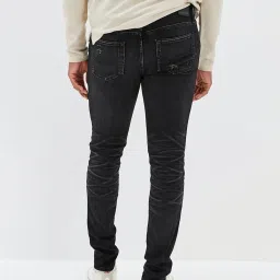 American Eagle Outfitters Black Cotton Skinny Fit Distressed Jeans image 2