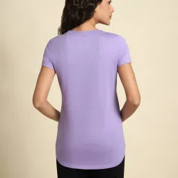 Van Heusen Purple Printed T-Shirt image 2