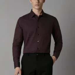 Louis Philippe Purple Cotton Slim Fit Printed Shirt image 1