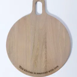Westside Home Beige Typographic Wooden Chopper image 1
