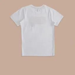 Pantaloons Junior White & Yellow Cotton Printed T-Shirt image 2