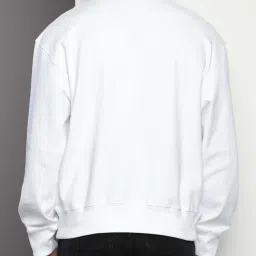 Calvin Klein Bright White Cotton Relaxed Fit Logo Printed Sweatshirt image 2