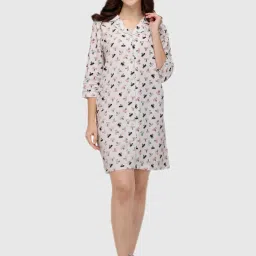 Soie Grey Printed Night Shirt image 4