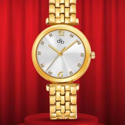 DressBerry Women Brass Dial & Stainless Steel Straps Analogue Watch DB-029-Silver-image-95