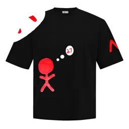 KNN Calcutta Unisex Printed Drop-Shoulder Sleeves Applique T-shirt image 3