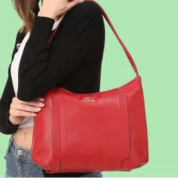 Lavie Caliso Red Solid Medium Hobo Shoulder Handbag image 2