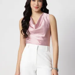 Strong & Brave Pink Satin Solid Top image 1