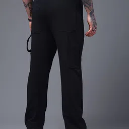 MADSTO Men Pack Of 2 Cotton Mid-Rise Straight-Fit Cargo Trackpants image 4