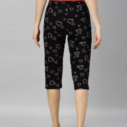 Kryptic Black & Navy Elasticated Waist Band Relaxed Fit Printed Cotton Capris - Pack of 2 image 2