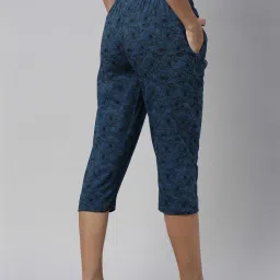 Kryptic Coral & Blue Elasticated Waist Band Relaxed Fit Printed Cotton Capris - Pack of 2 image 2