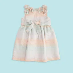 Pantaloons Junior Blue & Orange Applique Party Dress image 2