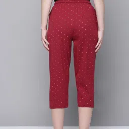 Kryptic Navy & Maroon Elasticated Waist Band Relaxed Fit Printed Cotton Capris - Pack of 2 image 2