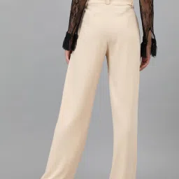 Kotty Beige Regular Fit High Rise Trousers image 2