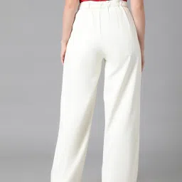 Kotty White Regular Fit High Rise Trousers image 2