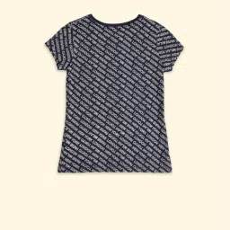 Pantaloons Junior Navy Cotton Printed T-Shirt image 2