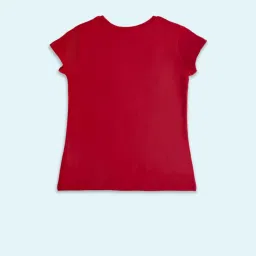 Pantaloons Junior Red Cotton Printed T-Shirt image 2